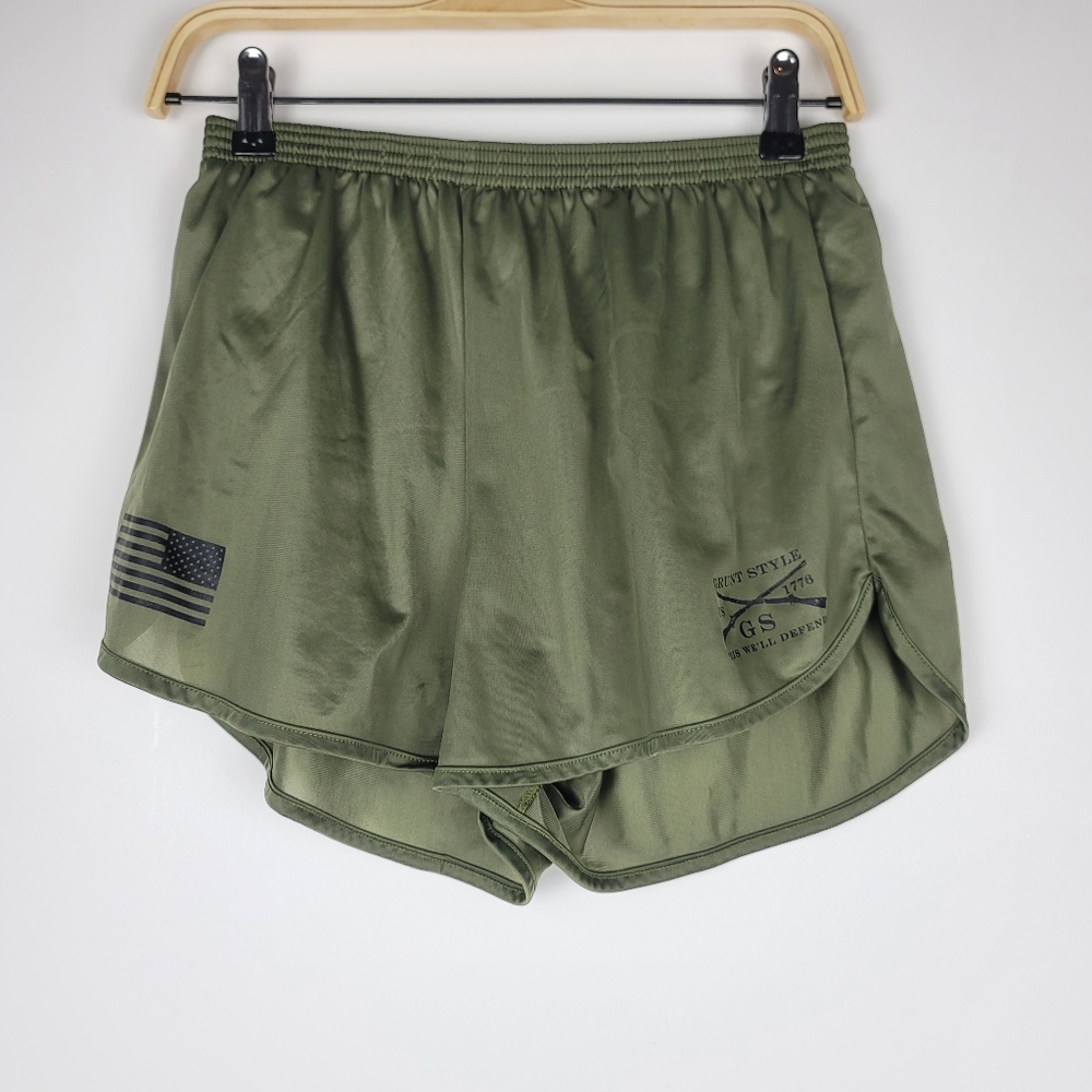 Grunt Style Green Flag Training Shorts Large